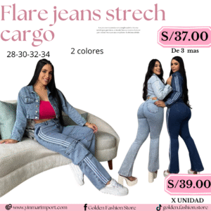 FLARE JEANS STRECH CARGO
