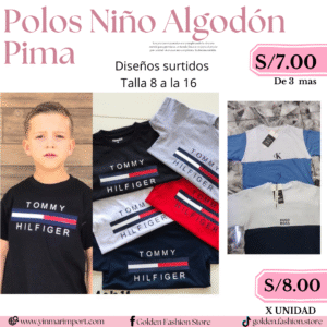 POLOS NIÑO ALGODON PIMA