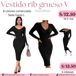 VESTIDO RIB GRUESO V