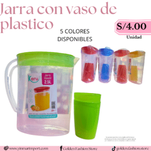 JARRA CON VASO DE PLÁSTICO