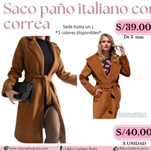 SACO PAÑO ITALIANO CON CORREA