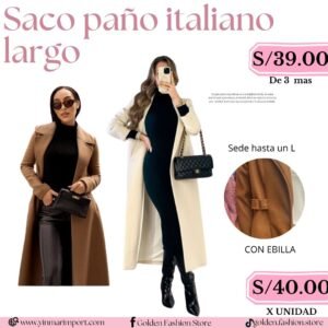 SACO PAÑO ITALIANO LARGO