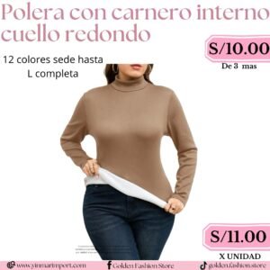 POLERA CON CARNERO INTERNO CUELLO REDONDO