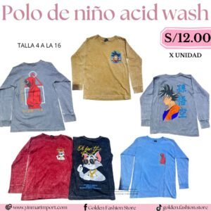 POLO DE NIÑO ACID WASHINGTON