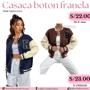 CASACA BOTON FRANELA
