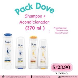 Pack Dove Shampoo + Acondicionador  (370 ml )