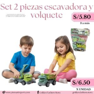 SET 2 PIEZAS ESCAVADORA Y VOLQUETE