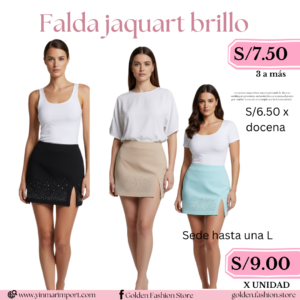 Falda jaquart brillo